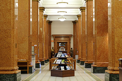 Centre aisle of the Library
